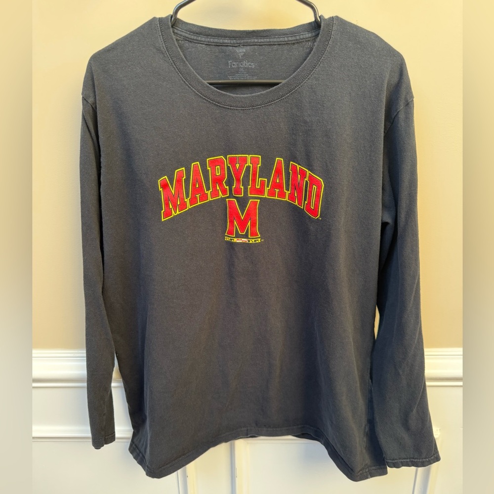Fanatics Maryland Long Sleeve Tee - Black with Red and Yellow